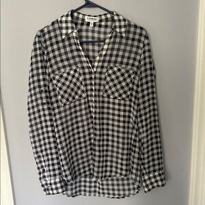 Express Black and White Portofino Button Down Shirt